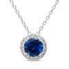 Thumbnail Image 1 of Blue & White Lab-Created Sapphire Necklace Sterling Silver 18&quot;