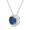 Thumbnail Image 2 of Blue & White Lab-Created Sapphire Necklace Sterling Silver 18&quot;