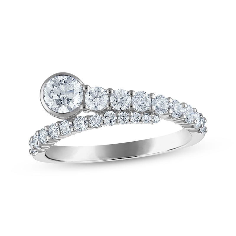 Main Image 1 of Milestones Diamond Bypass Anniversary Ring 1 ct tw 14K White Gold