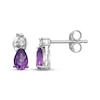 Thumbnail Image 3 of Pear-Shaped Amethyst & White Lab-Created Sapphire Floral Necklace & Earrings Gift Set Sterling Silver