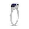 Thumbnail Image 2 of Memories Moments Magic Oval-Cut Blue Lab-Created Sapphire & Diamond Three-Stone Ring 1/20 ct tw Sterling Silver