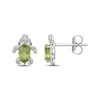 Thumbnail Image 3 of Oval-Cut Peridot & White Lab-Created Sapphire Turtle Necklace & Earrings Gift Set Sterling Silver