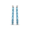 Thumbnail Image 2 of Oval-Cut Swiss Blue Topaz Hoop Earrings Sterling Silver