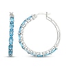 Thumbnail Image 3 of Oval-Cut Swiss Blue Topaz Hoop Earrings Sterling Silver