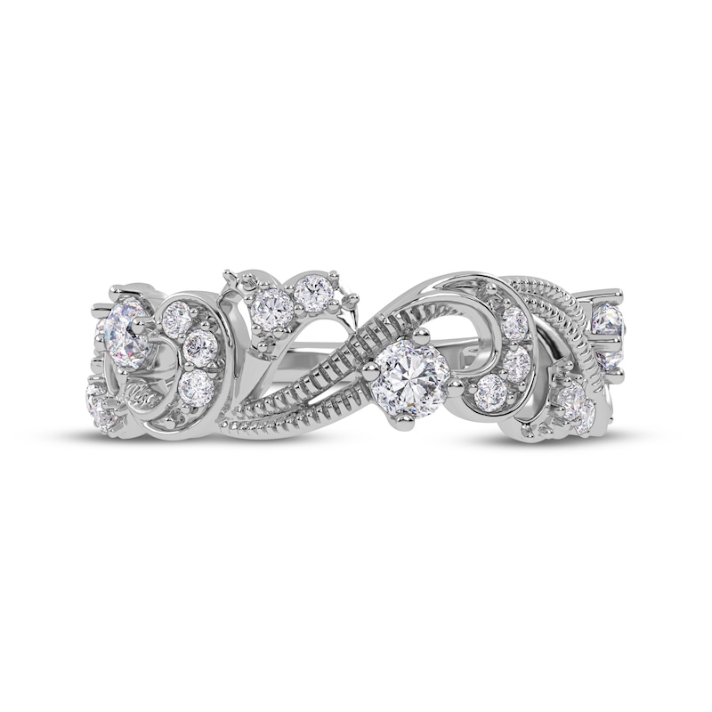 Main Image 3 of Diamond Vintage-Style Scroll Ring 1/2 ct tw 14K White Gold