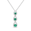 Thumbnail Image 1 of Memories Moments Magic Lab-Created Emerald & Diamond Three-Stone Necklace 1/6 ct tw Sterling Silver 18&quot;