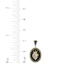 Thumbnail Image 3 of Men's Black & White Diamond, Lab-Grown Ruby Lion Oval Charm 1 ct tw 10K Yellow Gold