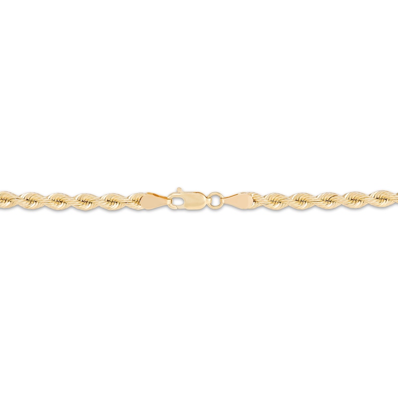 Main Image 3 of Solid Silk Rope Chain Necklace 3mm 14K Yellow Gold 24&quot;