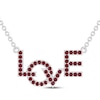 Thumbnail Image 1 of Lab-Created Ruby &quot;LOVE&quot; Necklace Sterling Silver 18.75&quot;