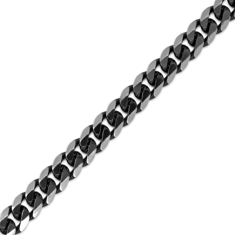 Main Image 2 of Men's Hollow Curb Chain Necklace 8mm Black Ion-Plated Stainless Steel 22&quot;