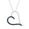 Thumbnail Image 1 of Black & White Diamond Open Heart Necklace 1/5 ct tw Sterling Silver 18&quot;