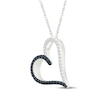 Thumbnail Image 2 of Black & White Diamond Open Heart Necklace 1/5 ct tw Sterling Silver 18&quot;