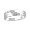 Thumbnail Image 1 of Men's Diamond Diagonal Wedding Band 1/20 ct tw 10K White Gold 6.1mm