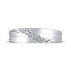 Thumbnail Image 3 of Men's Diamond Diagonal Wedding Band 1/20 ct tw 10K White Gold 6.1mm