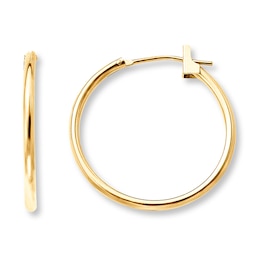 Kay Outlet Polished Bamboo Hoop Earrings 10K Yellow Gold 34mm