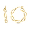 Thumbnail Image 2 of Open Tube Twist Hoop Earrings 10K Yellow Gold 30mm