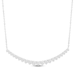 Round-Cut Lab-Created Diamond Smile Necklace 1-1/2 ct tw 14K White Gold 18&quot;