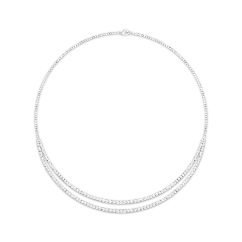 Main Image 1 of Lab-Grown Diamonds by KAY Double Strand Necklace 5 ct tw 10K White Gold 17&quot;