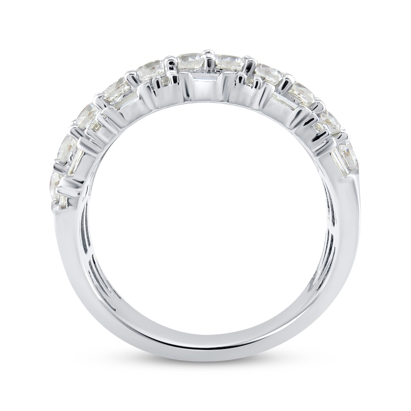 Main Image 3 of Baguette & Round-Cut Diamond Anniversary Ring 1 ct tw 14K White Gold