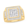 Thumbnail Image 0 of Men's Square-cut Multi-Diamond Center Signet Ring 2 ct tw 10K Yellow Gold