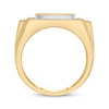 Thumbnail Image 1 of Men's Square-cut Multi-Diamond Center Signet Ring 2 ct tw 10K Yellow Gold