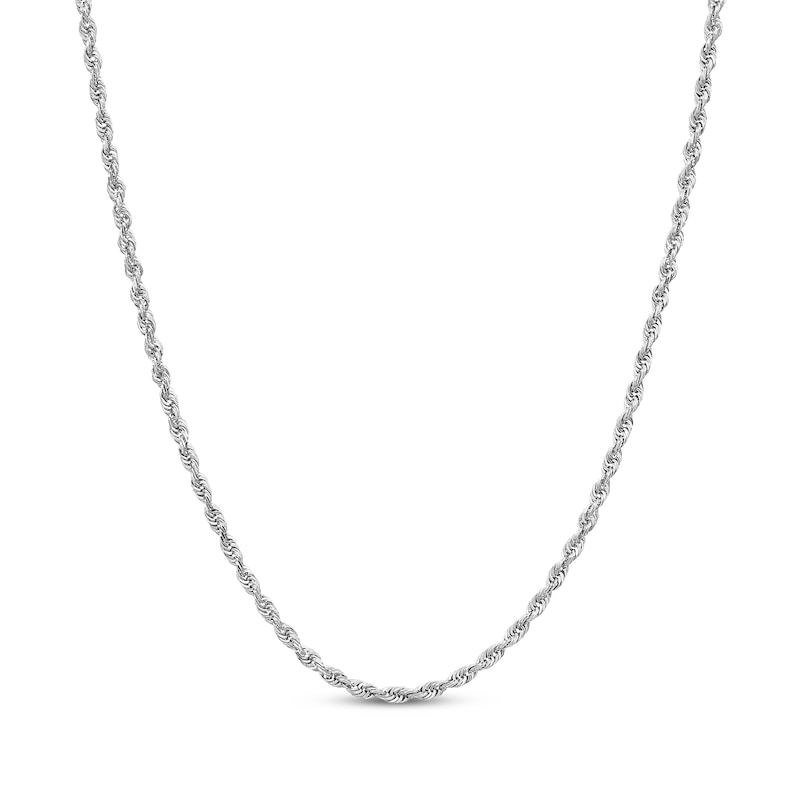 Main Image 1 of Semi-Solid Rope Chain Necklace 14K White Gold 22&quot;