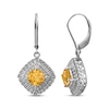 Thumbnail Image 1 of Cushion-Cut Citrine & Diamond Accent Dangle Earrings Sterling Silver