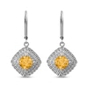 Thumbnail Image 2 of Cushion-Cut Citrine & Diamond Accent Dangle Earrings Sterling Silver