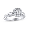 Thumbnail Image 1 of THE LEO Diamond Princess-Cut Halo Engagement Ring 3/4 ct tw 14K White Gold