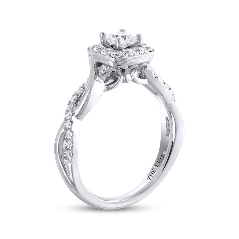 Main Image 2 of THE LEO Diamond Princess-Cut Halo Engagement Ring 3/4 ct tw 14K White Gold