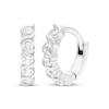 Thumbnail Image 1 of Diamond Swirl Huggie Hoop Earrings 1/4 ct tw 10K White Gold