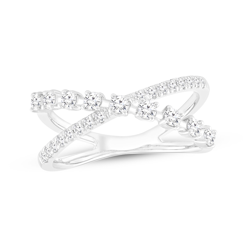 Main Image 1 of Lab-Grown Diamonds by KAY Crossover Ring 1/2 ct tw 10K White Gold