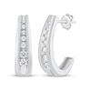 Thumbnail Image 0 of Diamond J-Hoop Earrings 1/4 ct tw 10K White Gold