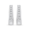 Thumbnail Image 1 of Diamond J-Hoop Earrings 1/4 ct tw 10K White Gold