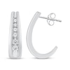 Thumbnail Image 2 of Diamond J-Hoop Earrings 1/4 ct tw 10K White Gold