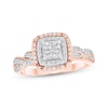 Thumbnail Image 0 of Princess-Cut Diamond Quad Engagement Ring 1/2 ct tw 10K Two-Tone Gold