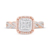 Thumbnail Image 2 of Princess-Cut Diamond Quad Engagement Ring 1/2 ct tw 10K Two-Tone Gold