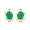 Thumbnail Image 1 of Children's Green Enamel Turtle Stud Earrings 14K Yellow Gold