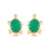 Thumbnail Image 2 of Children's Green Enamel Turtle Stud Earrings 14K Yellow Gold