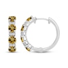 Thumbnail Image 3 of Citrine & White Lab-Created Sapphire Hoop Earrings Sterling Silver