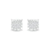 Thumbnail Image 1 of Multi-Diamond Cushion-Shaped Stud Earrings 1/4 ct tw Sterling Silver