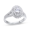 Thumbnail Image 1 of Round-Cut Diamond Double Oval Halo Engagement Ring 1-1/2 ct tw 14K White Gold