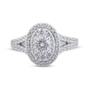 Thumbnail Image 4 of Round-Cut Diamond Double Oval Halo Engagement Ring 1-1/2 ct tw 14K White Gold