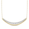 Thumbnail Image 1 of Threads of Love Diamond Graduated Curved Bar Necklace 3/8 ct tw 10K Yellow Gold 19.5&quot;