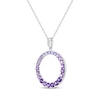 Thumbnail Image 2 of Tanzanite, Amethyst & White Lab-Created Sapphire Ombré Circle Necklace Sterling Silver 18&quot;