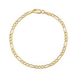 Children's Figaro Chain Bracelet 2.65mm Hollow 14K Yellow Gold 6"