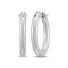 Thumbnail Image 1 of Hollow Polished Oval Tube Hoop Earrings Sterling Silver