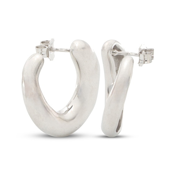 Swirl Hoop Earrings Sterling Silver