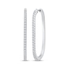 Thumbnail Image 1 of Diamond Elongated Oval Hoop Earrings 1/2 ct tw 10K White Gold