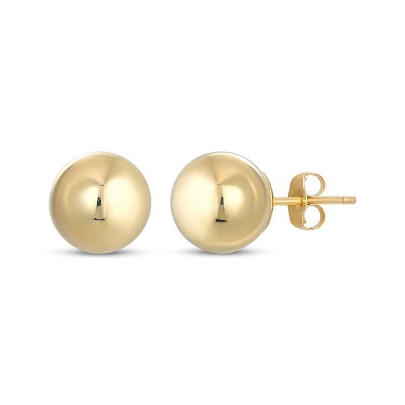 8mm Ball Stud Earrings 14K Yellow Gold